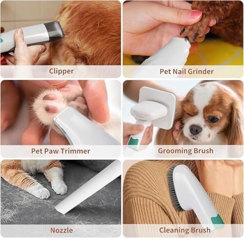 Dog Hair Vacuum with 6 Pet Grooming Tools for Dogs Cats Shedding Grooming